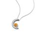 4 - Lunara 0.19 ctw Citrine With Natural Diamonds Lunate Moon Pendant 