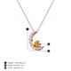 3 - Lunara 0.19 ctw Citrine With Natural Diamonds Lunate Moon Pendant 