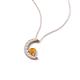 4 - Lunara 0.19 ctw Citrine With Natural Diamonds Lunate Moon Pendant 