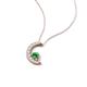 4 - Lunara 0.23 ctw Green Garnet With Natural Diamonds Lunate Moon Pendant 