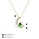 3 - Lunara 0.23 ctw Green Garnet With Natural Diamonds Lunate Moon Pendant 