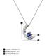 3 - Lunara 0.19 ctw Iolite With Natural Diamonds Lunate Moon Pendant 