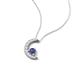 4 - Lunara 0.19 ctw Iolite With Natural Diamonds Lunate Moon Pendant 