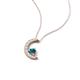 4 - Lunara 0.22 ctw London Blue Topaz With Natural Diamonds Lunate Moon Pendant 