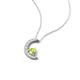 4 - Lunara 0.23 ctw Peridot With Natural Diamonds Lunate Moon Pendant 