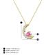 3 - Lunara 0.28 ctw Pink Sapphire With Natural Diamonds Lunate Moon Pendant 