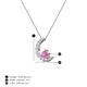 3 - Lunara 0.28 ctw Pink Sapphire With Natural Diamonds Lunate Moon Pendant 