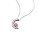 4 - Lunara 0.19 ctw Pink Tourmaline With Natural Diamonds Lunate Moon Pendant 