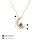 3 - Lunara 0.19 ctw Pink Tourmaline With Natural Diamonds Lunate Moon Pendant 