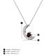 3 - Lunara 0.23 ctw Red Garnet With Natural Diamonds Lunate Moon Pendant 