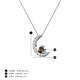 3 - Lunara 0.21 ctw Smoky Quartz With Natural Diamonds Lunate Moon Pendant 