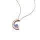 4 - Lunara 0.20 ctw Tanzanite With Natural Diamonds Lunate Moon Pendant 