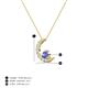 3 - Lunara 0.20 ctw Tanzanite With Natural Diamonds Lunate Moon Pendant 