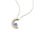 4 - Lunara 0.20 ctw Tanzanite With Natural Diamonds Lunate Moon Pendant 