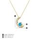 3 - Lunara 0.18 ctw Turquoise With Natural Diamonds Lunate Moon Pendant 