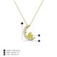 3 - Lunara 0.21 ctw Yellow Diamond With Natural Diamonds Lunate Moon Pendant 