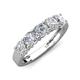 3 - Wendy 1.50 ctw (4.00 mm) Cushion Shape Moissanite Side Gallery 5 Stone Wedding Band 