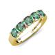 3 - Wendy 2.20 ctw (4.00 mm) Cushion Shape Created Alexandrite Side Gallery 5 Stone Wedding Band 