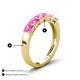 4 - Wendy 2.20 ctw (4.00 mm) Cushion Shape Created Pink Sapphire Side Gallery 5 Stone Wedding Band 