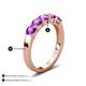 4 - Wendy 1.00 ctw (4.00 mm) Round Amethyst Side Gallery 5 Stone Wedding Band 