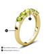 4 - Wendy 1.58 ctw (4.00 mm) Round Peridot Side Gallery 5 Stone Wedding Band 