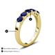 4 - Wendy 1.50 ctw (4.00 mm) Round Blue Sapphire Side Gallery 5 Stone Wedding Band 