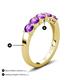 4 - Wendy 1.00 ctw (4.00 mm) Round Amethyst Side Gallery 5 Stone Wedding Band 