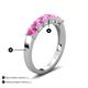 4 - Wendy 1.31 ctw (4.00 mm) Round Pink Sapphire Side Gallery 5 Stone Wedding Band 