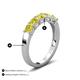 4 - Wendy 1.25 ctw (4.00 mm) Round Yellow Diamond Side Gallery 5 Stone Wedding Band 