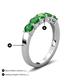 4 - Wendy 1.45 ctw (4.00 mm) Round Green Garnet Side Gallery 5 Stone Wedding Band 