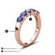 4 - Wendy 1.00 ctw (4.00 mm) Round Iolite Side Gallery 5 Stone Wedding Band 