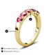 4 - Wendy 1.00 ctw (4.00 mm) Round Pink Tourmaline Side Gallery 5 Stone Wedding Band 