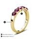 4 - Wendy 1.58 ctw (4.00 mm) Round Rhodolite Garnet Side Gallery 5 Stone Wedding Band 