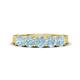 1 - Wendy 1.00 ctw (4.00 mm) Round Aquamarine Side Gallery 5 Stone Wedding Band 