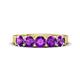 1 - Wendy 1.00 ctw (4.00 mm) Round Amethyst Side Gallery 5 Stone Wedding Band 