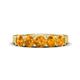 1 - Wendy 1.00 ctw (4.00 mm) Round Citrine Side Gallery 5 Stone Wedding Band 