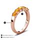 4 - Wendy 1.00 ctw (4.00 mm) Round Citrine Side Gallery 5 Stone Wedding Band 