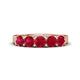 1 - Wendy 1.30 ctw (4.00 mm) Round Ruby Side Gallery 5 Stone Wedding Band 