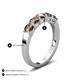 4 - Wendy 1.19 ctw (4.00 mm) Round Smoky Quartz Side Gallery 5 Stone Wedding Band 