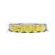 1 - Wendy 1.25 ctw (4.00 mm) Round Yellow Diamond Side Gallery 5 Stone Wedding Band 