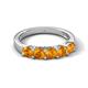 6 - Wendy 1.00 ctw (4.00 mm) Round Citrine Side Gallery 5 Stone Wedding Band 