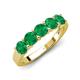 5 - Wendy 1.25 ctw (4.00 mm) Round Emerald Side Gallery 5 Stone Wedding Band 