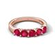 6 - Wendy 1.30 ctw (4.00 mm) Round Ruby Side Gallery 5 Stone Wedding Band 