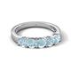 6 - Wendy 1.00 ctw (4.00 mm) Round Aquamarine Side Gallery 5 Stone Wedding Band 