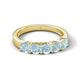 6 - Wendy 1.00 ctw (4.00 mm) Round Aquamarine Side Gallery 5 Stone Wedding Band 