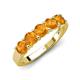 5 - Wendy 1.00 ctw (4.00 mm) Round Citrine Side Gallery 5 Stone Wedding Band 