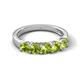 6 - Wendy 1.58 ctw (4.00 mm) Round Peridot Side Gallery 5 Stone Wedding Band 