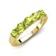 5 - Wendy 1.58 ctw (4.00 mm) Round Peridot Side Gallery 5 Stone Wedding Band 