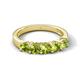 6 - Wendy 1.58 ctw (4.00 mm) Round Peridot Side Gallery 5 Stone Wedding Band 