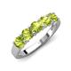 5 - Wendy 1.58 ctw (4.00 mm) Round Peridot Side Gallery 5 Stone Wedding Band 